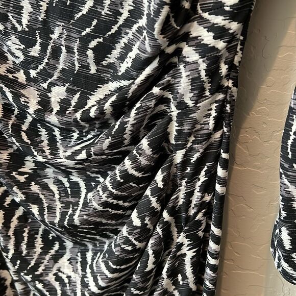 Ralph Lauren Zebra Print Dress Long Sleeve Black White Stretch Abstract Size 6 - Picture 7 of 13